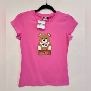 Moschino Pink Toy Bear Short Sleeve Tee